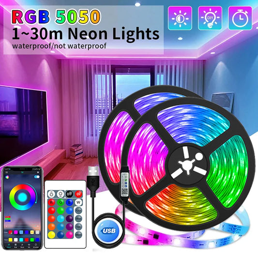 USB LED Strip Lights APP Control Color Changing 5050 RGB Led Light Flexible