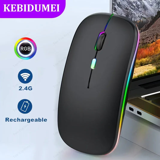 2.4G Wireless Mouse RGB Colorful Mouse Rechargeable Mouse Silent Mouse