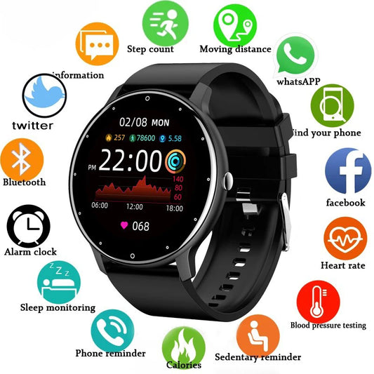 Fitness Tracker IP68 Waterproof Bluetooth Smartwatch for Men Women Smartphone